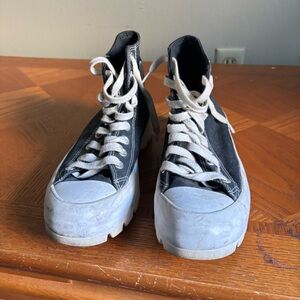 Black and White High-Top Sneakers